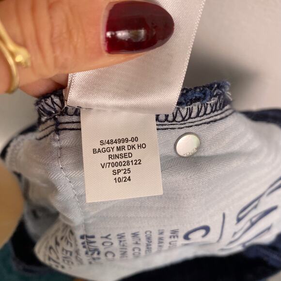 NWT GAP Mid Rise UltraSoft Baggy Jeans Dark Wash 27 - Picture 4 of 9